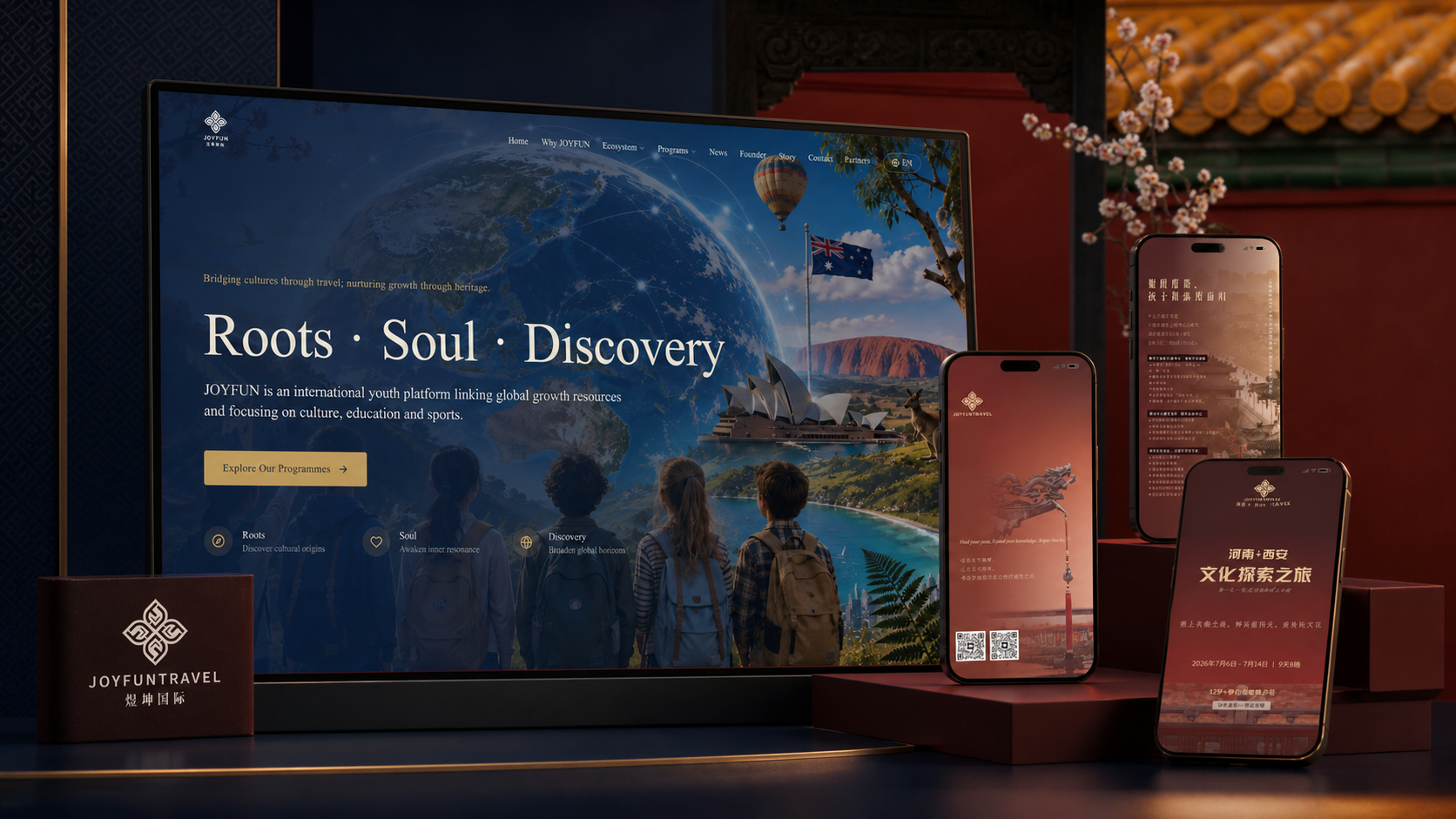 Joyfuntravel integrated brand, website and social media showcase