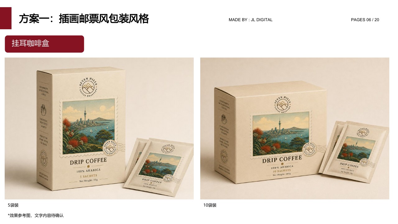 Seven Hills coffee gift packaging