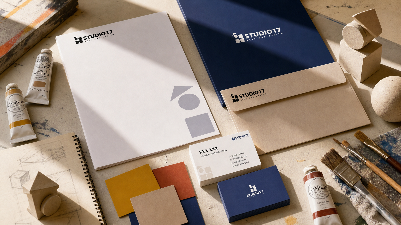 Studio 17 identity stationery and art tools
